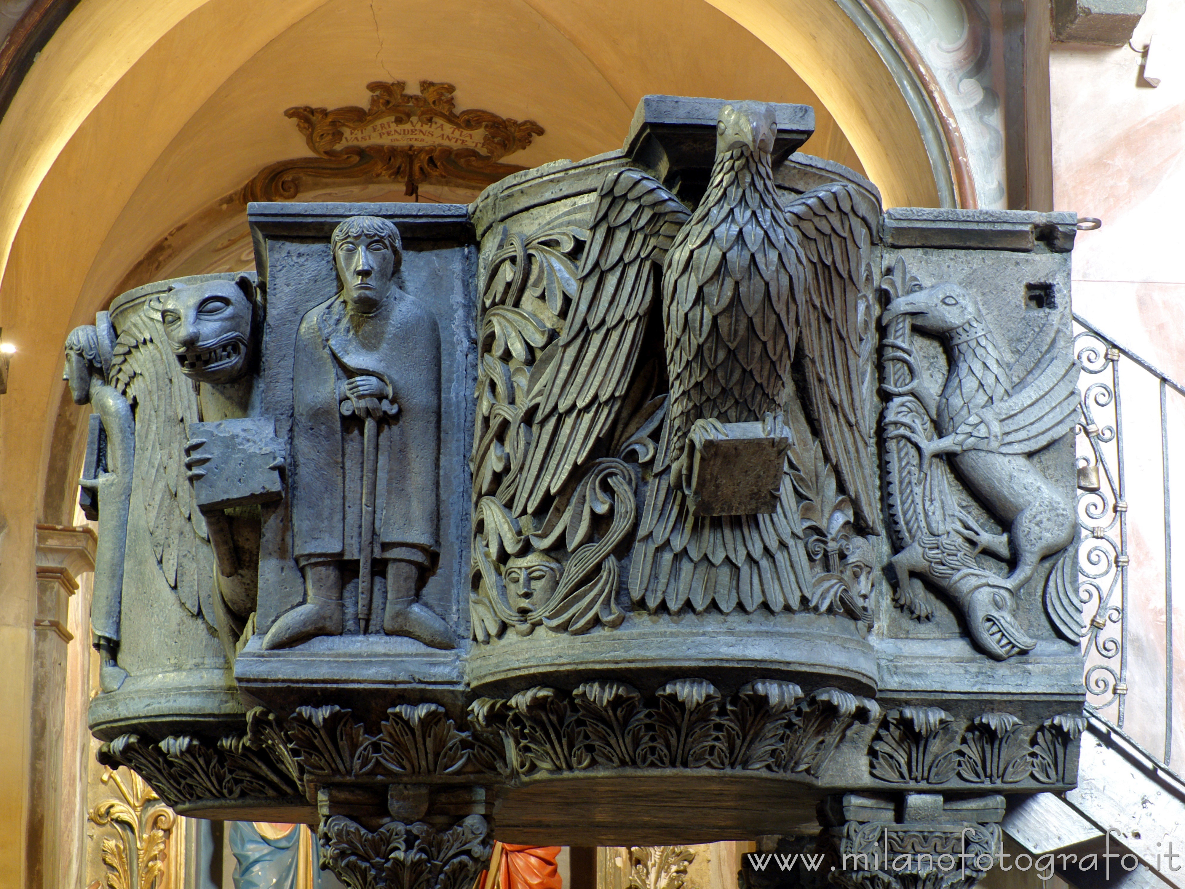 Orta San Giulio (Novara, Italy) - Platform of the ambo in the Basilica of San Giulio